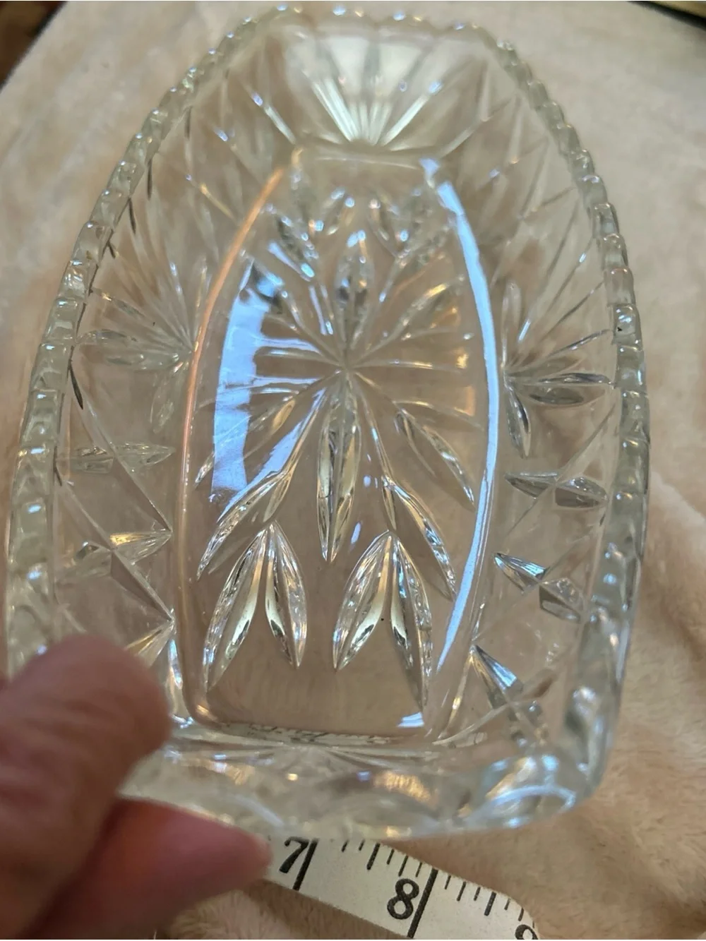 Clear Cut Glass Serveware Dish - Elegant Crystal relish, celery, candy dish